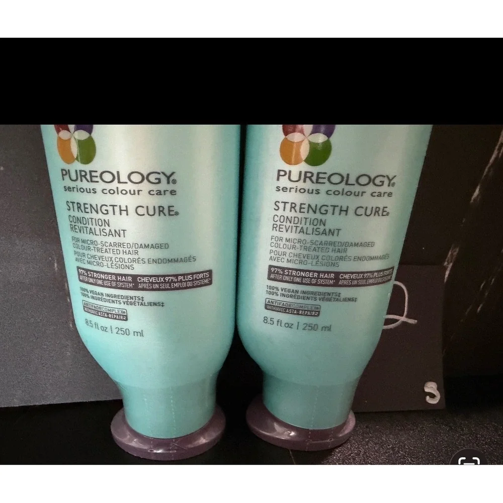 Pureology Strength Cure Conditioner Blue Set of 2 Strengthening Repairing Vegan